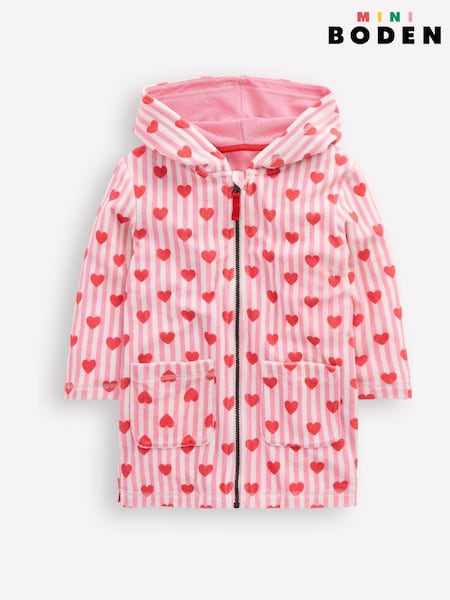 Boden Pink Romie Towelling Zip Thrown-On Coverup (F36382) | £29 - £35
