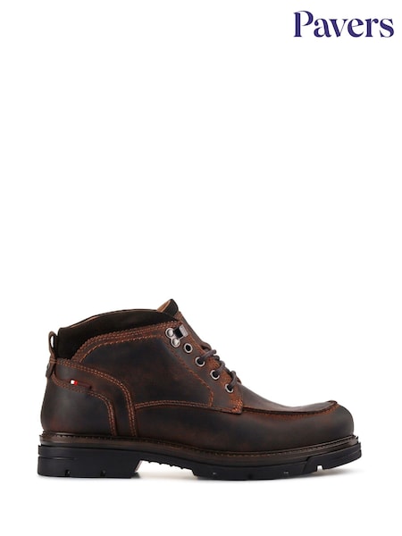 Pavers Brown Leather Lace-Up Boots (F36428) | £65