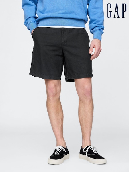 Gap Black 8" Linen-Cotton Shorts (F36541) | £45