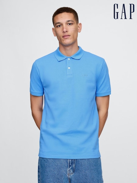 Gap Blue Logo Pique Polo Shirt (F36592) | £20