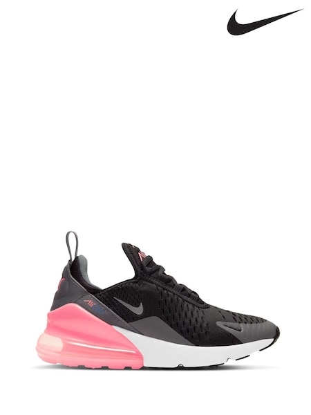 Nike Black/Pink White Youth Air Max 270 Trainers (F36672) | £90