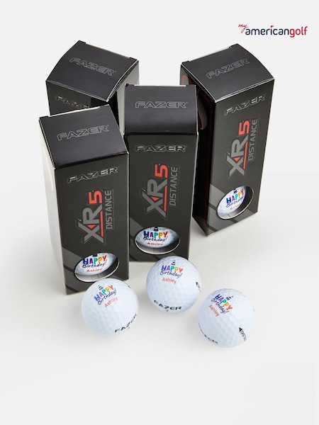 Personalised Happy Birthday Fazer Golf Balls by My American Golf (F36673) | £30