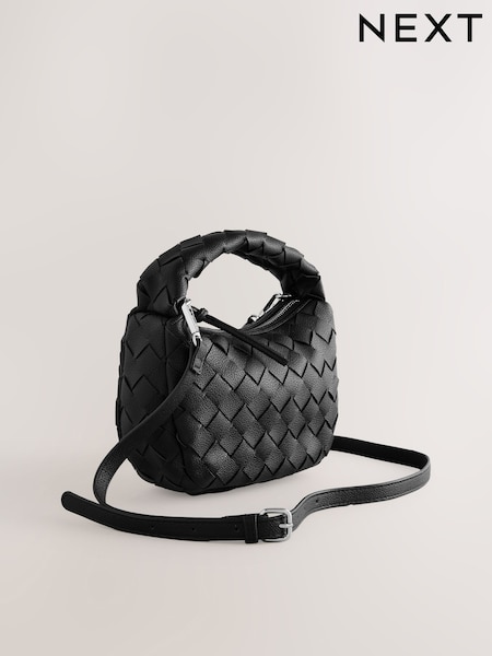 Black Weave Cross-Body Bag (F36709) | £26