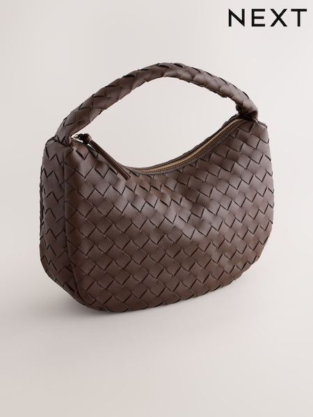 Chocolate Brown Weave Shoulder Bag (F36734) | £35