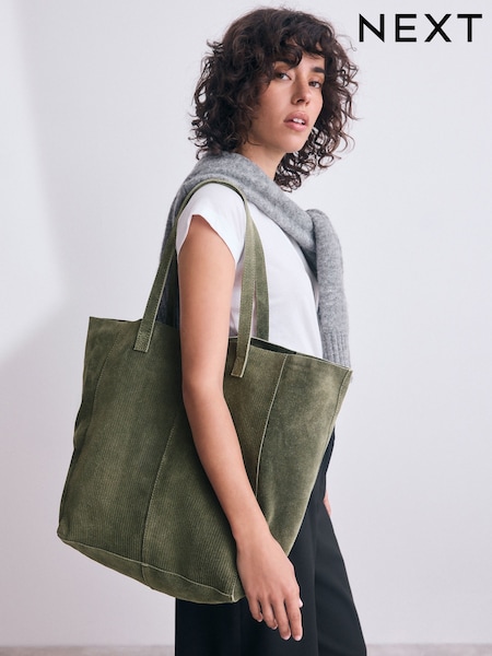 Suede Khaki Green Shopper Bag (F36737) | £58