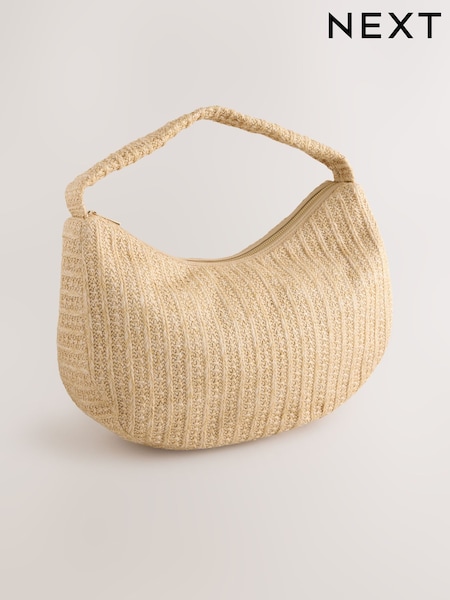 Natural Straw Look Shoulder Bag (F36740) | £32