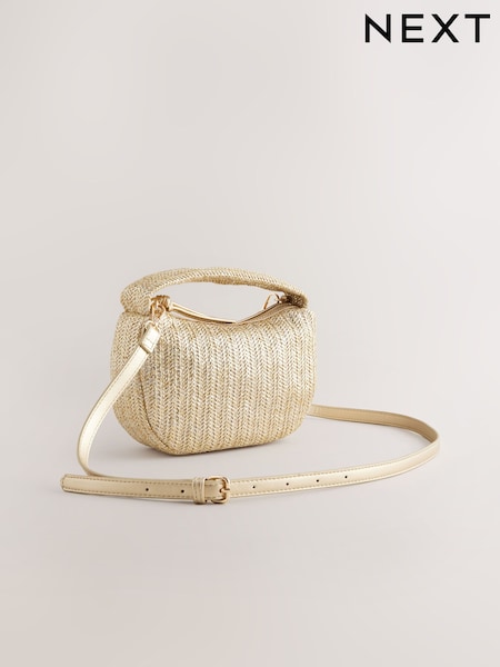 Metallic Raffia Effect Hand Held Bag (F36879) | £24