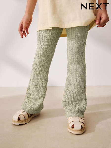 Khaki Green Textured Flared Leggings (3-16yrs) (F36911) | £10 - £16