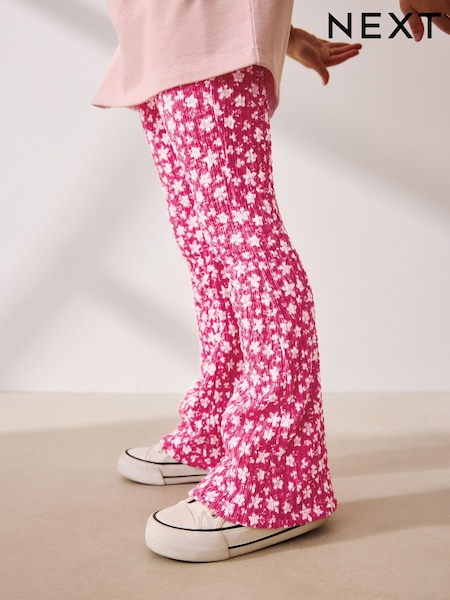 Pink/Red Floral Textured Flared Leggings (3-16yrs) (F36913) | £10 - £16