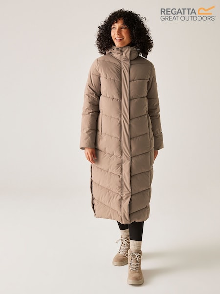 Regatta Brown Eloria Heavyweight Water Repellent Stretch Coat (F37132) | £70