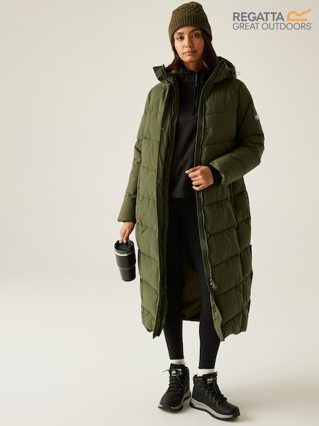 Regatta Green Eloria Heavyweight Water Repellent Stretch Coat (F37163) | £70