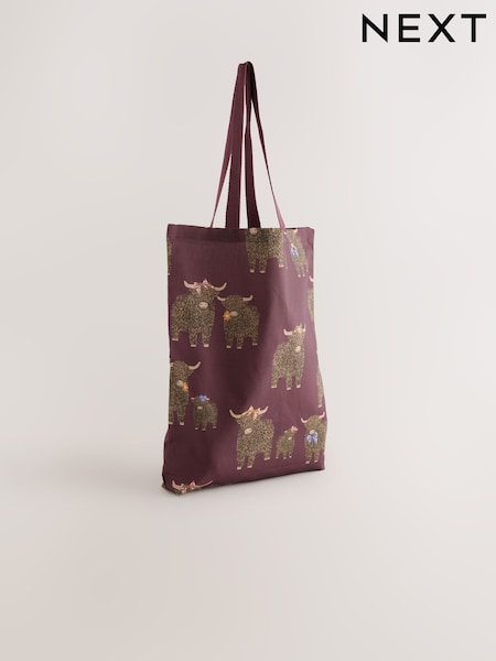 Burgundy Red Hamish Cotton Shopper Bag (F37208) | £7