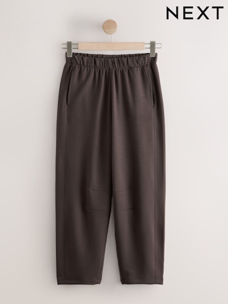 Chocolate Brown Premium Heavyweight Slinky Barrel Leg Joggers (F37298) | £38