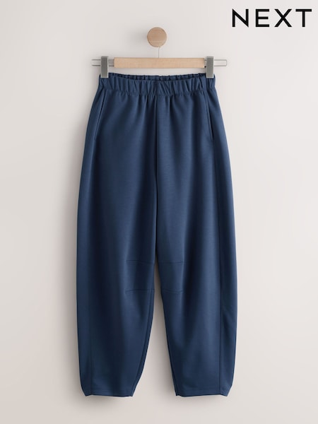 Navy Premium Heavyweight Slinky Barrel Leg Joggers (F37301) | £38