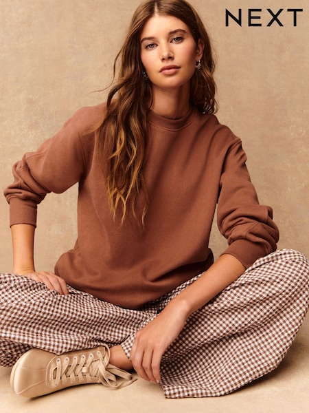Rose Pink Relaxed Fit Essentials Longline Sweatshirt (F37312) | £25