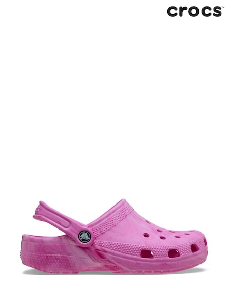 Crocs Pink Kids Classic Watercolour Marbled Sandal (F37415) | £45