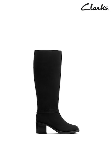 Clarks Black Standard Fit (D) Chamberly Hi Leather Knee High Boots (F37508) | £160