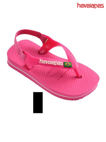 Havaianas Baby Pink Brasil Logo Flip Flops (F37586) | £22