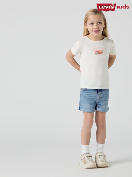 Levi's® Blue Logo Mini Girlfriend Denim Shorts (F37604) | £20 - £25