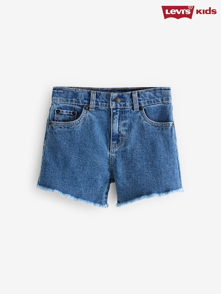 Levi's® Blue A-Line High Waist Shorts With Raw Hem (F37640) | £25 - £30