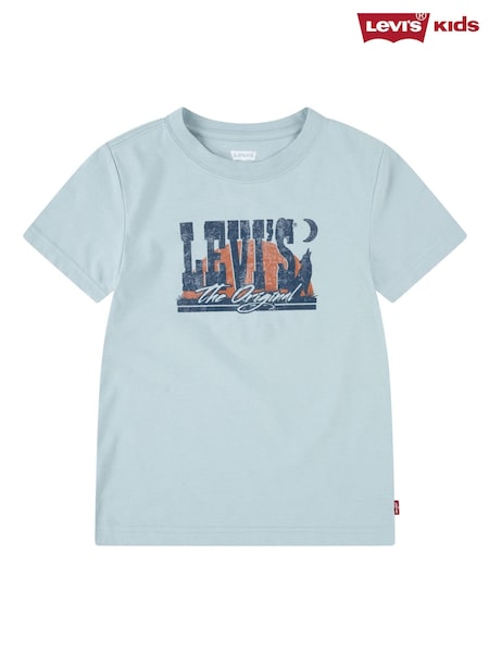 Levi's® Blue Western Desert Logo Graphic Short Sleeve T-Shirt (F37665) | £18 - £20