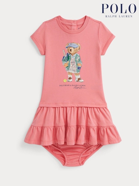 Polo Ralph Lauren Pink 26/1S 100% Cotton Jersey Dress (F37683) | £79