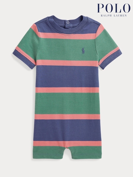 Polo Ralph Lauren Green Jersey Short Sleeve Rompersuit (F37692) | £65