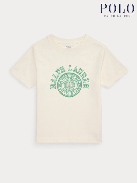 Polo Ralph Lauren Cream 26/1 100% Cotton Jersey Short Sleeve T-Shirt (F37715) | £45 - £49