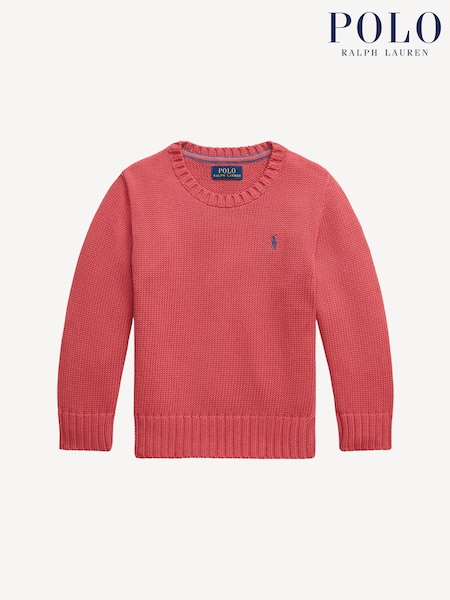 Polo Ralph Lauren Red 20/2 100% Cotton Long Sleeve Jumper (F37719) | £89 - £99