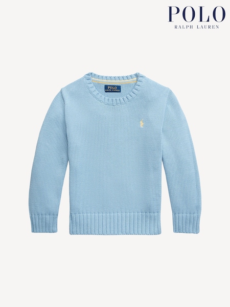 Polo Ralph Lauren Blue 20/2 100% Cotton Long Sleeve Jumper (F37723) | £89 - £99