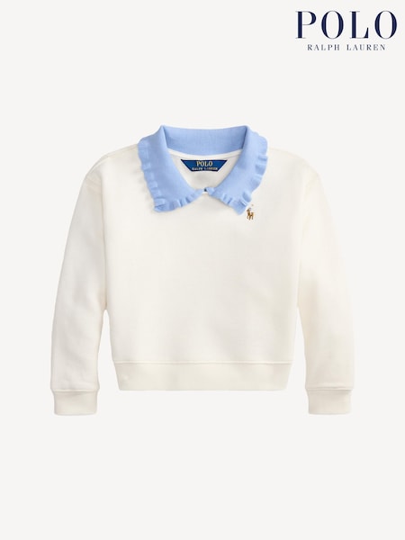 Polo Ralph Lauren Cream Girls Collared Sweatshirt (F37725) | £99 - £109
