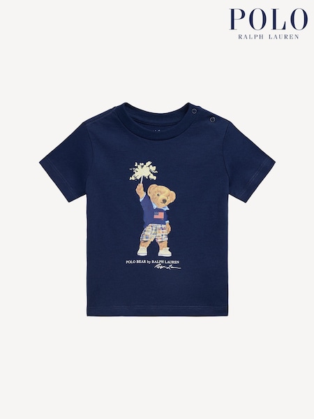Polo Ralph Lauren Blue Boys Polo Bear Graphic T-Shirt (F37726) | £45