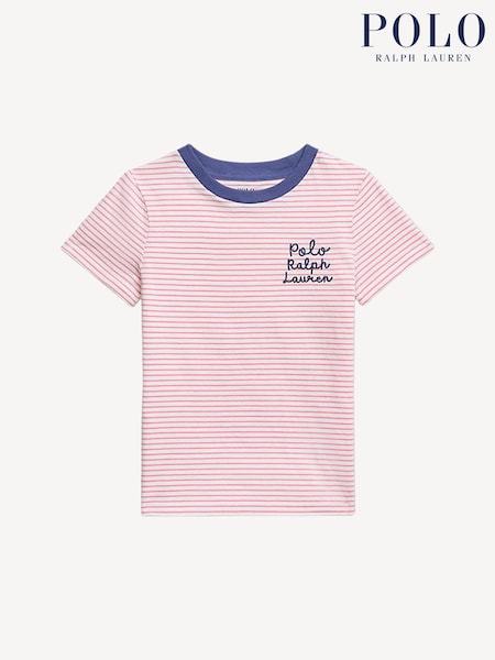 Polo Ralph Lauren Pink 100% Cotton Jersey Knit T-Shirt (F37727) | £49 - £55