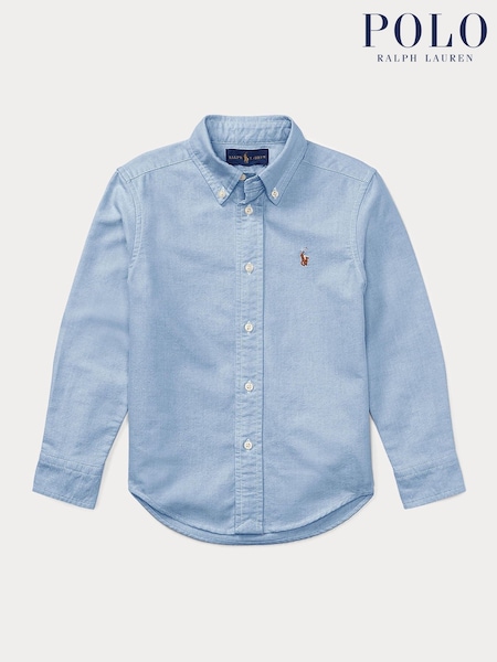 Polo Ralph Lauren Blue Boys Iconic Pony 100% Cotton Oxford Shirt (F37733) | £0