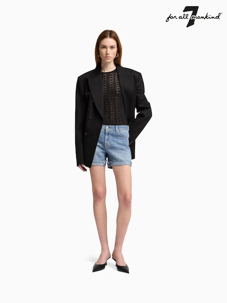 7 For All Mankind Mid Roll Shore Shorts With Frayed Hem (F38126) | £140