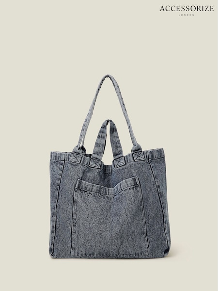 Accessorize Blue Washed Denim Tote Bag (F38138) | £32