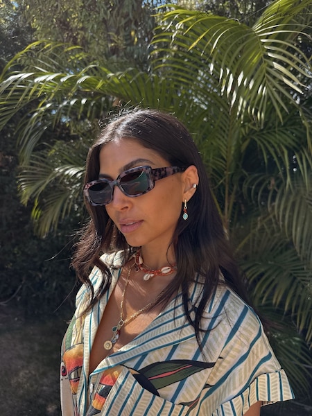 Never Fully Dressed Brown Rectangle Tortoiseshell Sunglasses (F38298) | £26