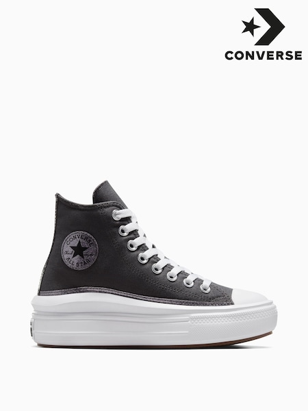Converse Grey Chuck Taylor Teen Move Glitter High Trainers (F38352) | £55