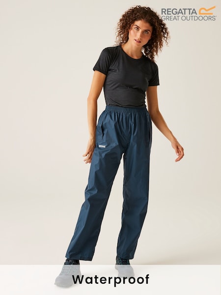 Regatta Blue Womens Bue Waterproof Pack It Trousers (F38404) | £25