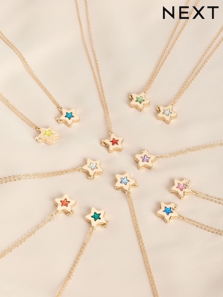 Gold Tone Birthstone Locket Necklace (F38884) | £7