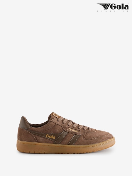 Gola Dark Brown Suede Womens Hawk Trainers (F38904) | £85