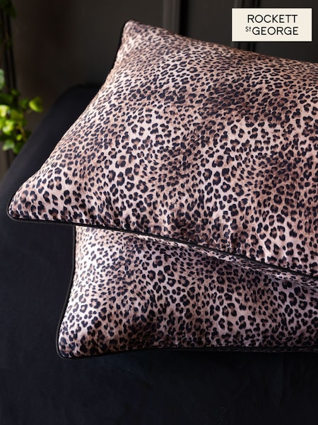 Rockett St George Set of 2 Leopard Love 200 Thread Count Pillowcases (F40012) | £18