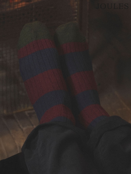 Joules Gibson Berry/Navy Cosy Socks (F40102) | £8.95