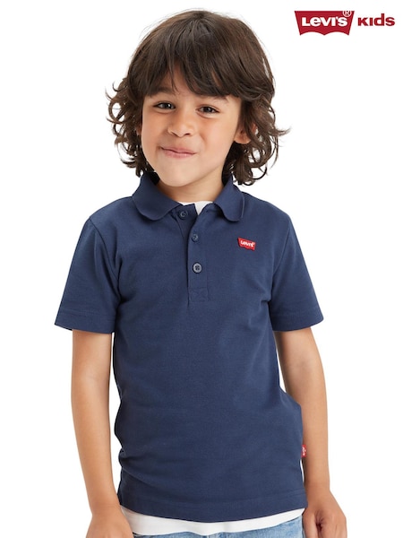 Levi's® Blue Batwing Logo 100% Cotton Polo Shirt (F40117) | £20 - £25