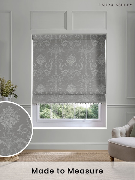Laura Ashley Grey Josette Made to Measure Roman Blind (F40133) | £100