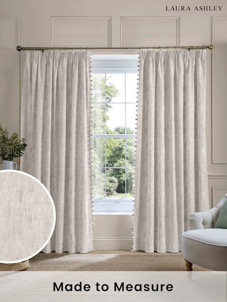 Laura Ashley Natural Whinfell Made to Measure Door Curtains (F40135) | £100