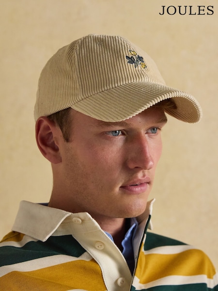 Joules Chadwick Cream Corduroy Baseball Cap (F40174) | £19