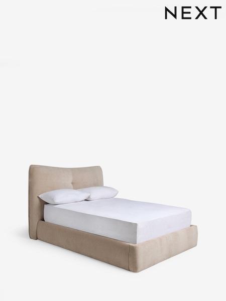 Relaxed Chenille Light Natural Lucca Upholstered Ottoman Storage Bed Frame (F40222) | £850 - £1,050