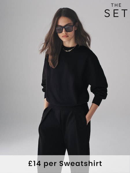The Set Brown/Black 2 Pack Heavyweight Premium Crew Neck Sweatshirt (F40244) | £28