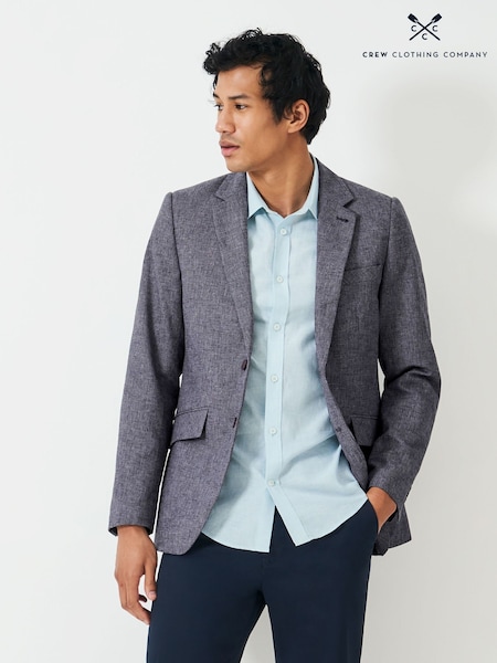 Crew Clothing Company Blue Fortescue Linen Blazer (F40424) | £175